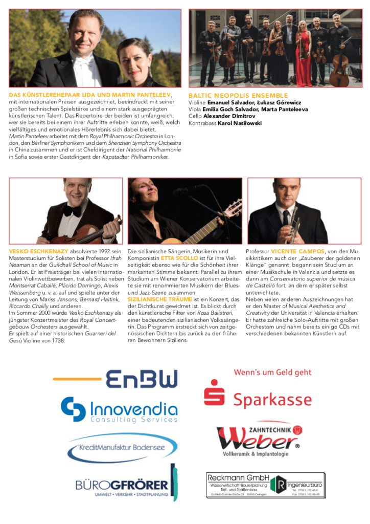 Owinger Musiktage 2020 sponsored vy KreditManufaktur Bodensee