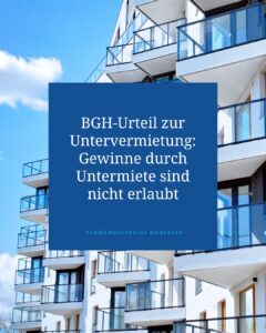BGH-Urteil zur Untermiete